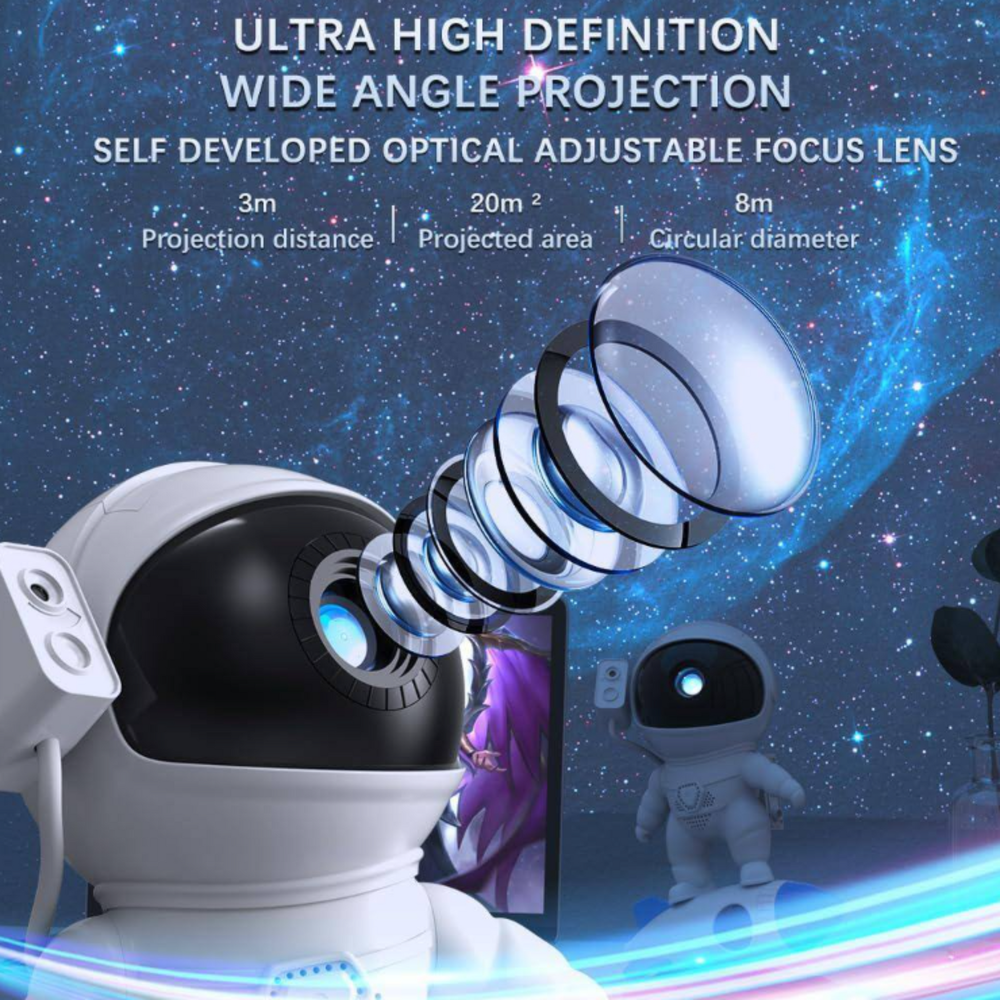 Rocket Astronaut Galaxy Projector